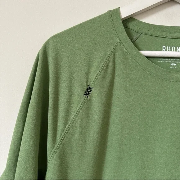 RHONE Reign Campsite Green Heather Short Sleeve Performance T-Shirt Size M - Picture 4 of 10